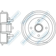 Apec Brake Drum Assembly Rear BDR9008