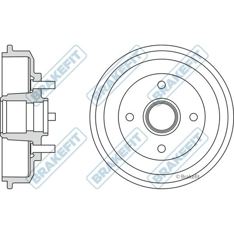 Apec Brake Drum Assembly Rear fits Ford Fiesta V 2001-2010 1.25 1.3 1.4 1.6