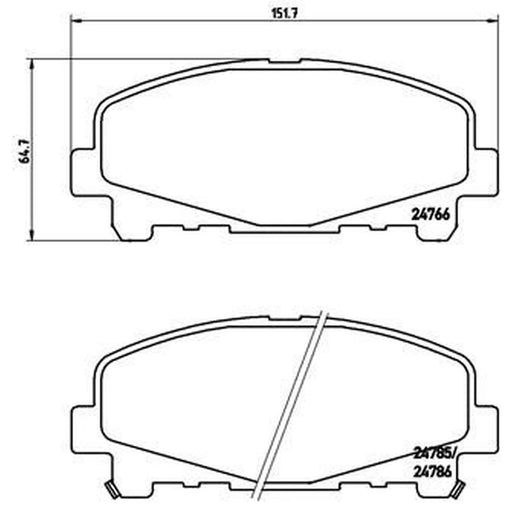 Brembo 4 x Front Brake Pad Set fits Honda Accord IX 2012 on 2.4
