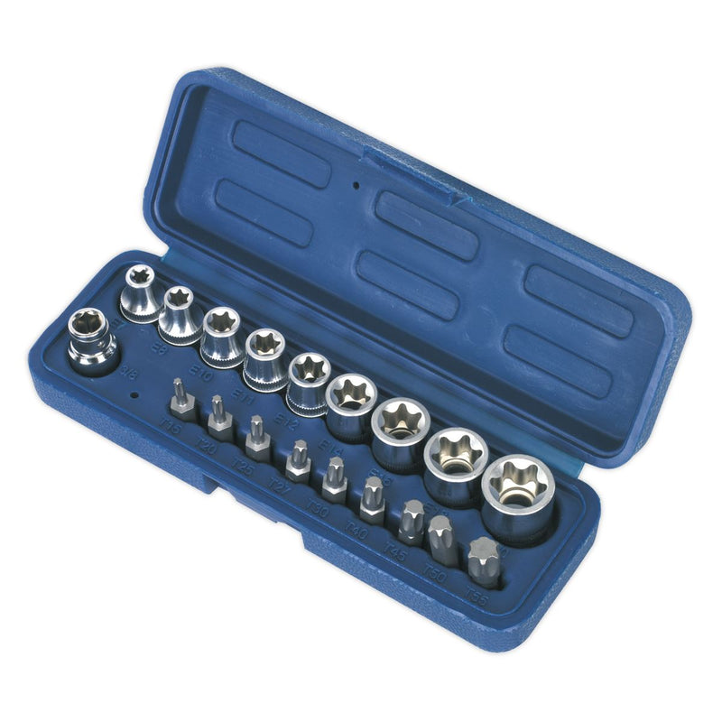Sealey TRX-Star* Socket & Bit Set 19pc 3/8"Sq Drive AK6191 Sealey - Dynamic Drive