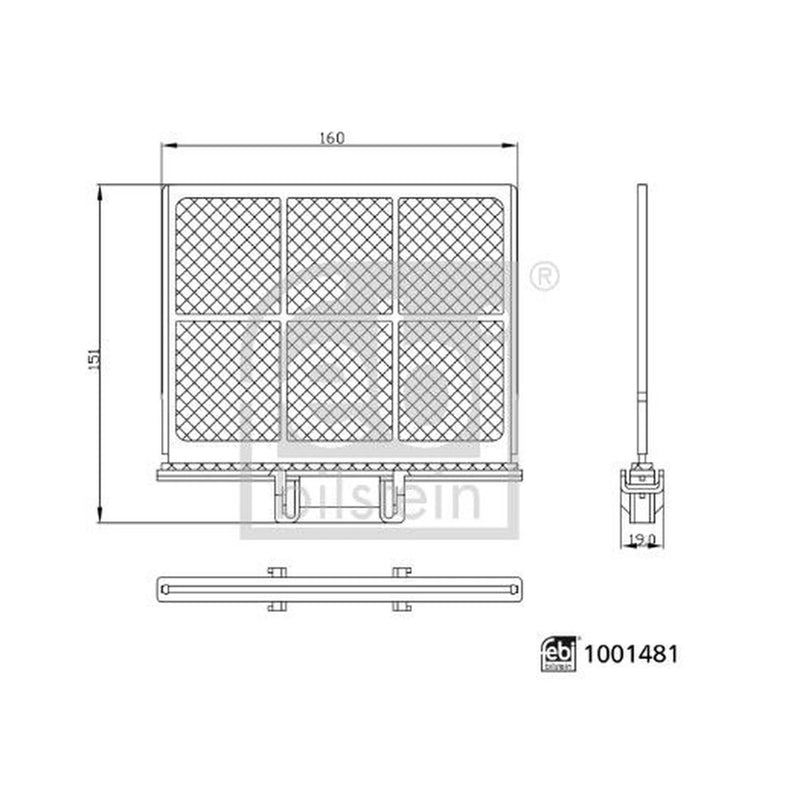 Febi Cabin Air Filter (Pollen Filter) Lower 1001481