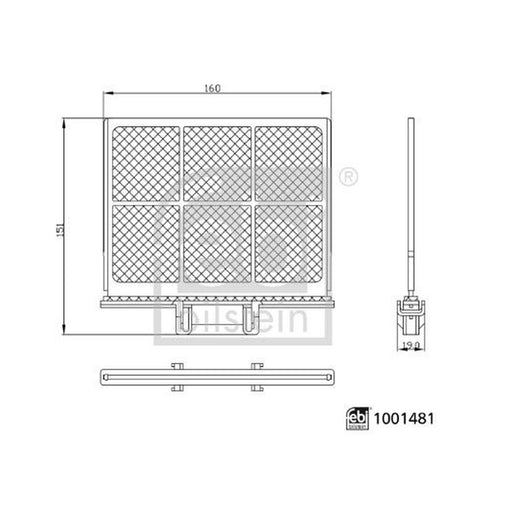 Febi Cabin Air Filter (Pollen Filter) Lower 1001481