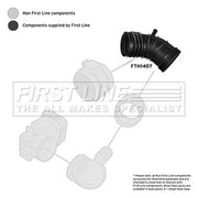 First Line Air Filter Intake Hose NBR (nitrile butadiene rubber) fits BMW 3