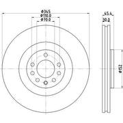 Mintex 2 x Vented Front Brake Discs MDC2385-x2