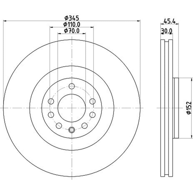 Mintex 2 x Vented Front Brake Discs MDC2385-x2