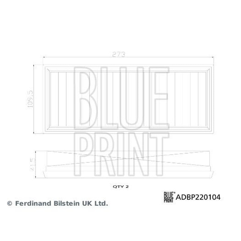 Blue Print Air Filter Kit fits Mercedes-Benz Slk 2012 on 172.475