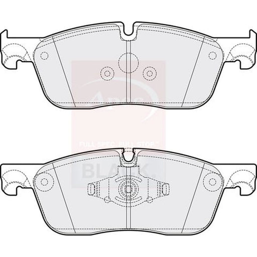 Apec Black Front Brake Pad Set fits Jaguar E-Pace 2017-2018 2.0