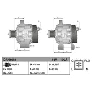 Denso Car Alternator 12V DAN1018