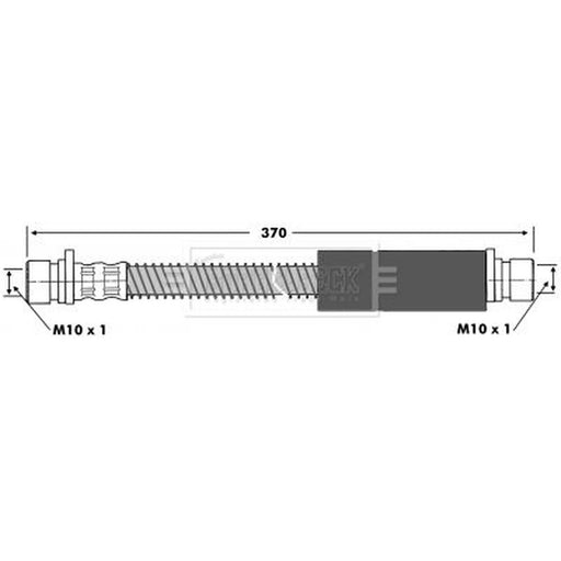 Borg & Beck Brake Hydraulic Hose Line Front Right BBH6545