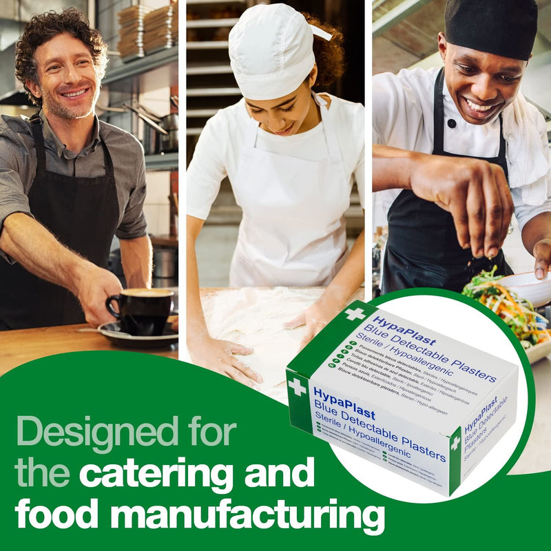 Safety First Aid HypaPlast Assorted Blue Catering Plasters - Pack of 100 Safety First Aid Group  - Dynamic Drive