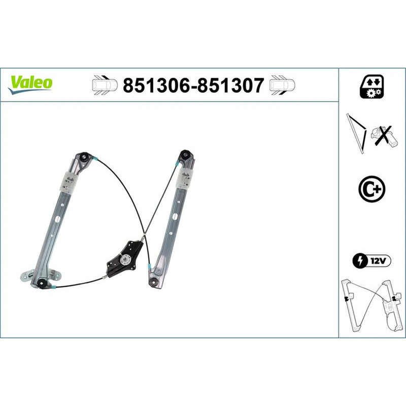 Valeo Electric Window Regulator Lifter Right Front 851307