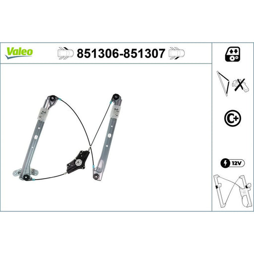 Valeo Electric Window Regulator Lifter Right Front 851307