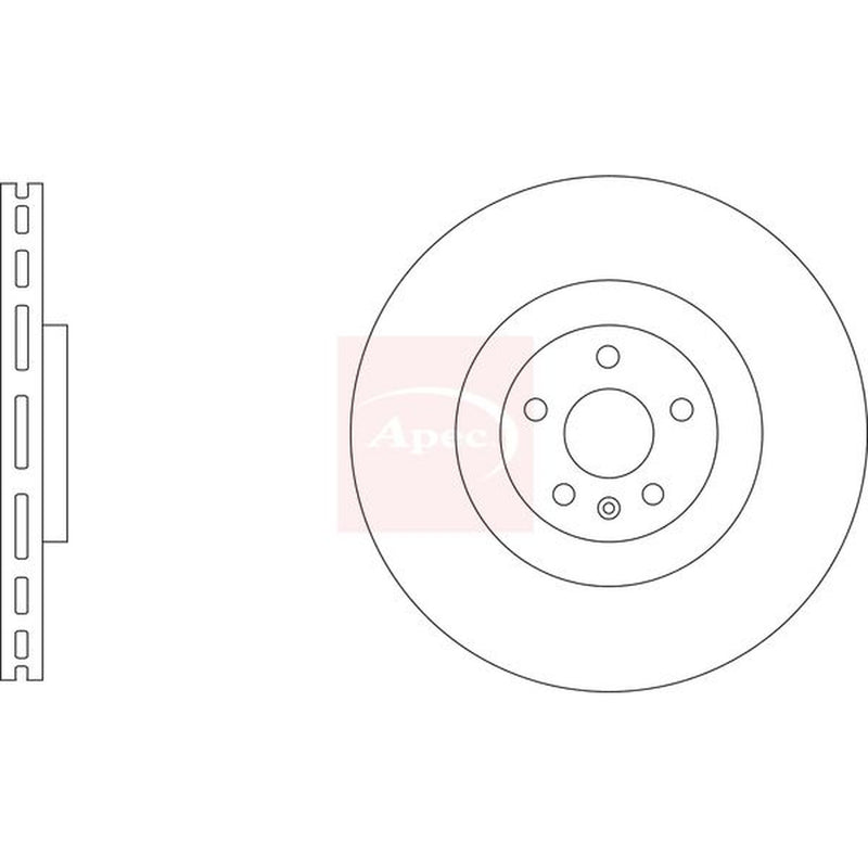 Apec 2 x Vented Brake Discs fits Volvo XC90 II 2015-2022