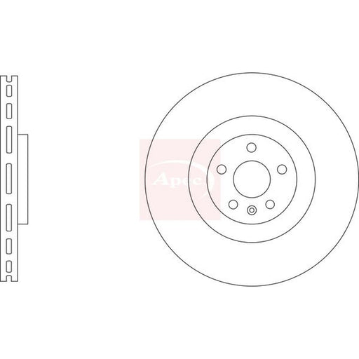 Apec 2 x Vented Brake Discs fits Volvo XC90 II 2015-2022