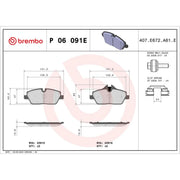 Brembo 4 x Front Brake Pad Set fits BMW I3 2013 on