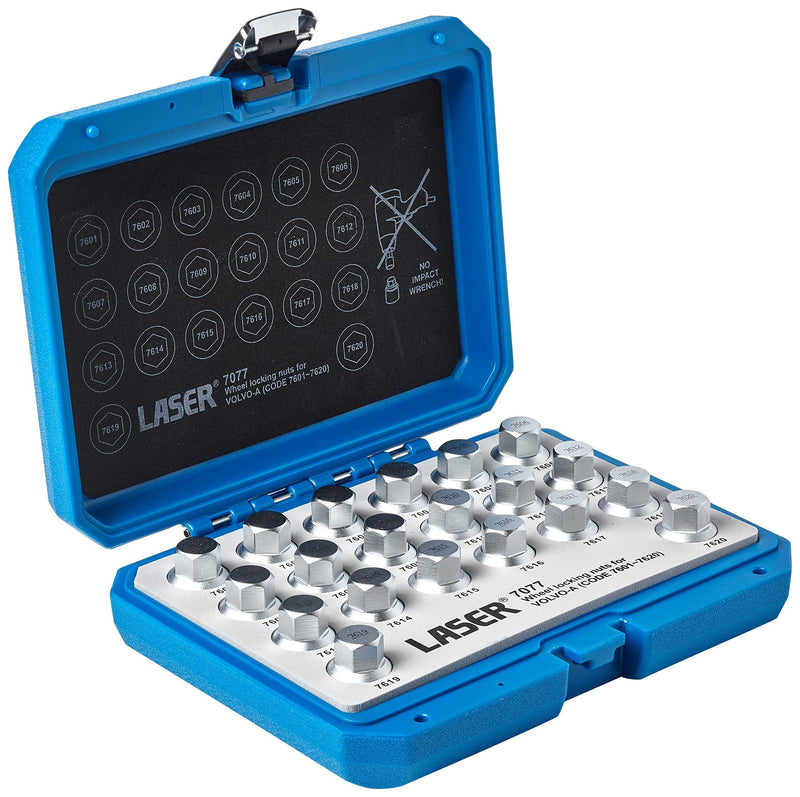 Laser Locking Wheel Nut Key Set 20pc - for Volvo 7077 Laser - Dynamic Drive