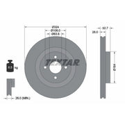 Textar 2 x Vented Front Brake Discs 92146400