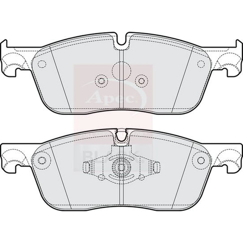 Apec Black Front Brake Pad Set fits Land Rover Discovery Sport 2019 on 2.0