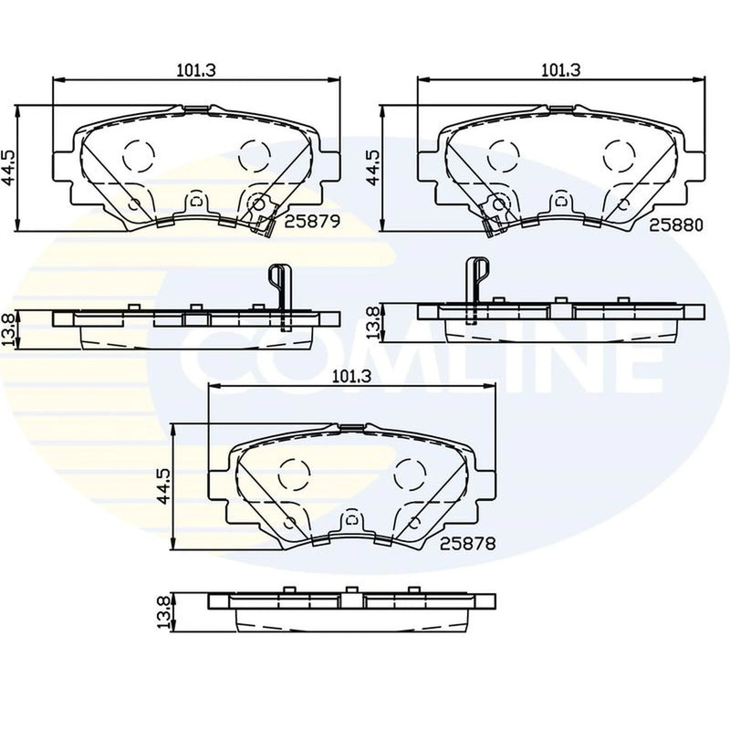 Comline Front & Rear Pads fits Mazda 3 2013-2019 1.5 1.6 2.0 2.2