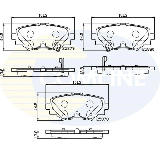Comline 4 x Rear Brake Pad Set fits Mazda 3 2013-2019 1.5 1.6 2.0 2.2
