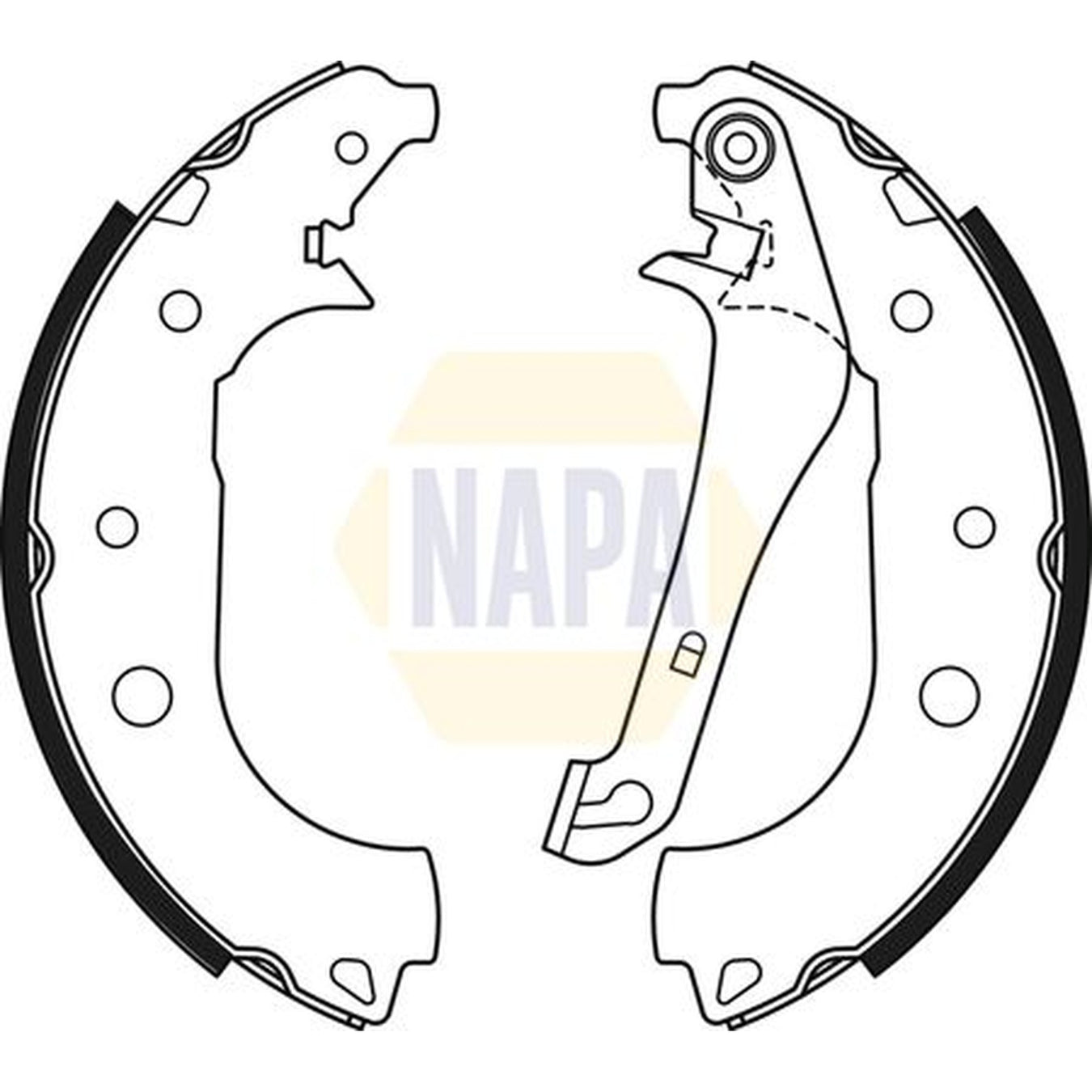 NAPA Brake Shoe Set Axle Kit fits Ford Ecosport 2012-2022 1.0 1.5 1.6