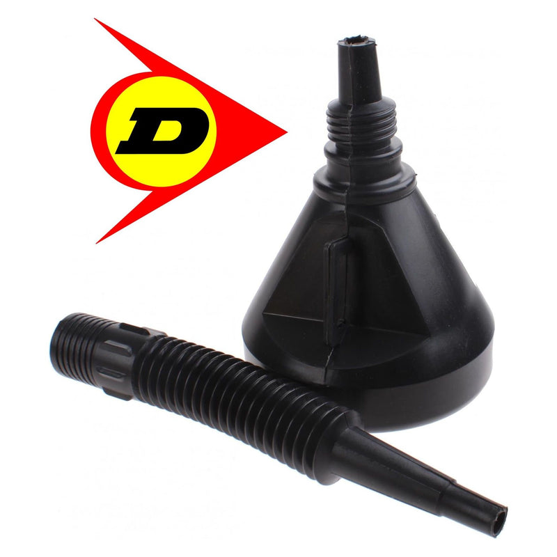 Dunlop 2 In 1 Plastic Flexi Funnel Can Spout For Oil Water Fuel Petrol Diesel Dunlop  - Dynamic Drive