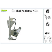 Valeo Electric Window Regulator Lifter Right Rear 850677