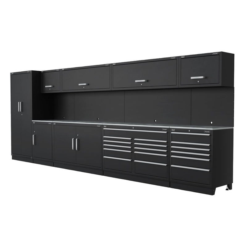Sealey Premier Premier Storage System with Stainless Worktop 5.6m APMSSTEEL Sealey Premier - Dynamic Drive
