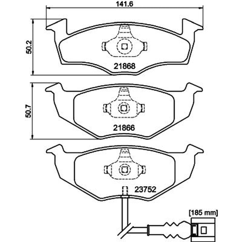 DON Front Brake Pad Set fits Skoda Fabia I 1999-2008 1.0 1.2 1.4 1.9