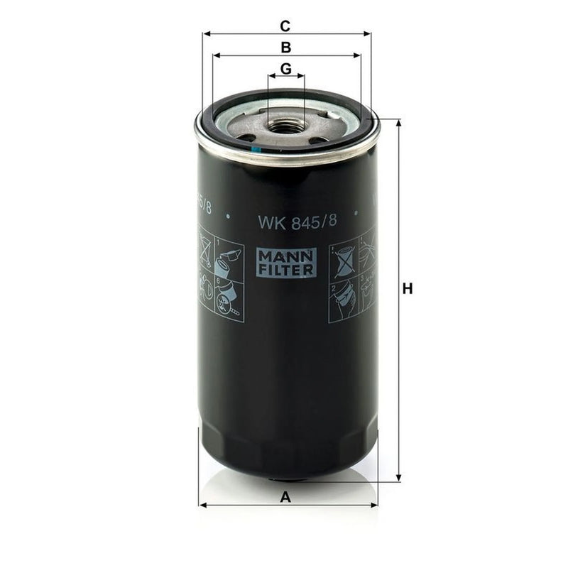 MANN-FILTER Fuel Filter Element WK 845/8