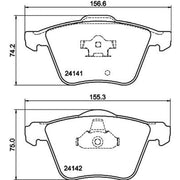 DON Front Brake Pad Set fits Volvo XC90 I 2002-2014 2.5 3.2