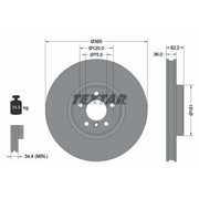 Textar 2 x Vented Front Brake Discs 92161005-x2