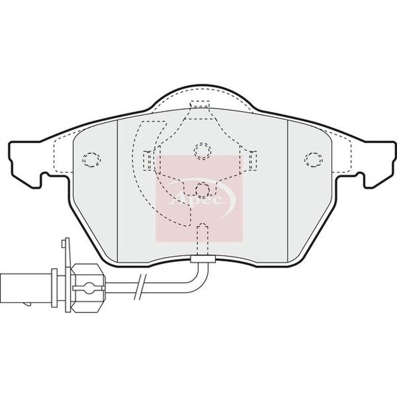 Apec Front Brake Pad Set fits Audi A4 B5 1995-2001 1.8 1.9 2.4 2.5 2.6 2.8