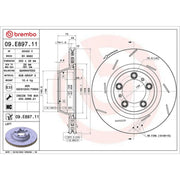 Brembo 2 x Slotted Brake Discs fits Porsche Panamera 2009-2016 4.8