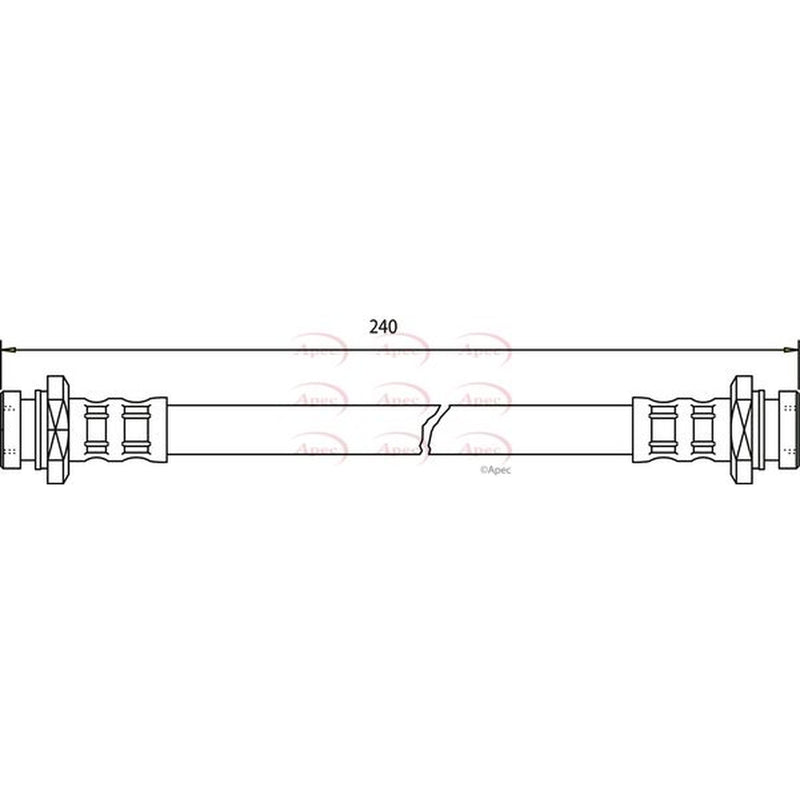 Apec Brake Hydraulic Hose Line Rear fits Fiat Sedici 2006-2014 1.6 1.9 2.0