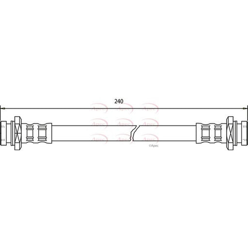 Apec Brake Hydraulic Hose Line Rear fits Fiat Sedici 2006-2014 1.6 1.9 2.0