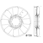 Mahle Radiator Cooling Fan Blade CFW 50 000P