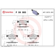 Brembo 4 x Front Brake Pad Set fits Opel Adam 2012-2019 1.0 1.2 1.4