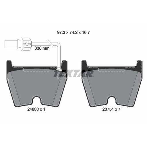 Textar Front Brake Pad Set 2488801