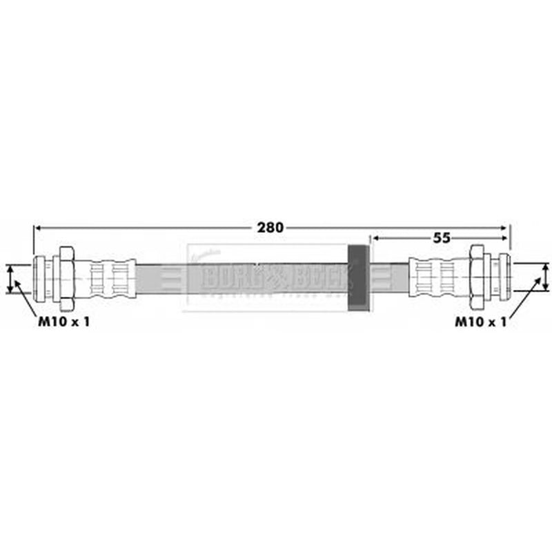 Borg & Beck Brake Hydraulic Hose Line Rear Right BBH6365
