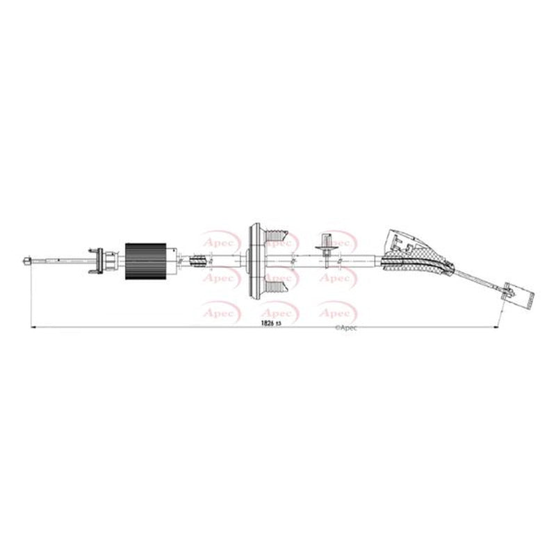 Apec Handbrake Cable Front fits Citroën C4 Grand Picasso I 2006-2013 1.6 1.8 2.0