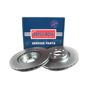 Borg & Beck Front Brake Vented Discs & Pads fits Fiat 500L 2014 on 1.3