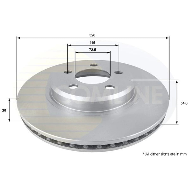 Comline 2 x Brake Discs fits Chrysler 300C 2004-2023 2.7 3.0 3.5 3.6 5.7 6.1