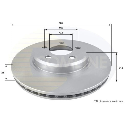 Comline 2 x Brake Discs fits Chrysler 300C 2004-2023 2.7 3.0 3.5 3.6 5.7 6.1