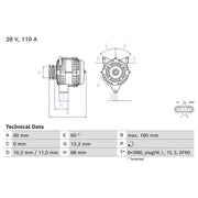 Bosch Car Alternator 12V