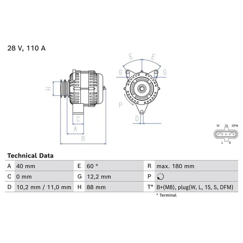 Bosch Car Alternator 12V