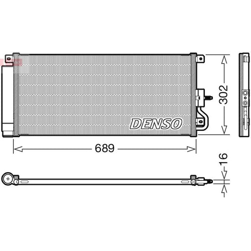 Denso Air Conditioning Condenser fits Opel Mokka / Mokka X 2012-2019 1.4 1.6 1.7