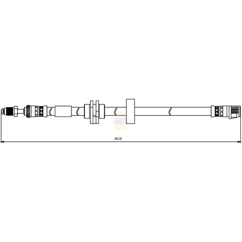 NAPA Brake Hydraulic Hose Line Front fits Renault Laguna 2008-2015 2.0 3.5