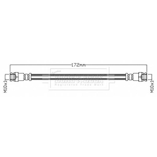 Borg & Beck Brake Hydraulic Hose Line Rear Right BBH8768