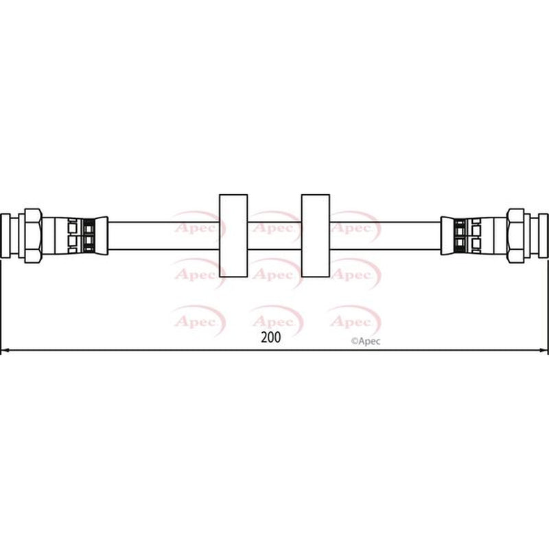 Apec Brake Hydraulic Hose Line Rear fits Citroën Nemo 2009-2010 1.3 1.4